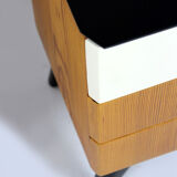 Mid-Century Nightstands with Black Glass Tops from UP Zavody, 1960s, Set of 2