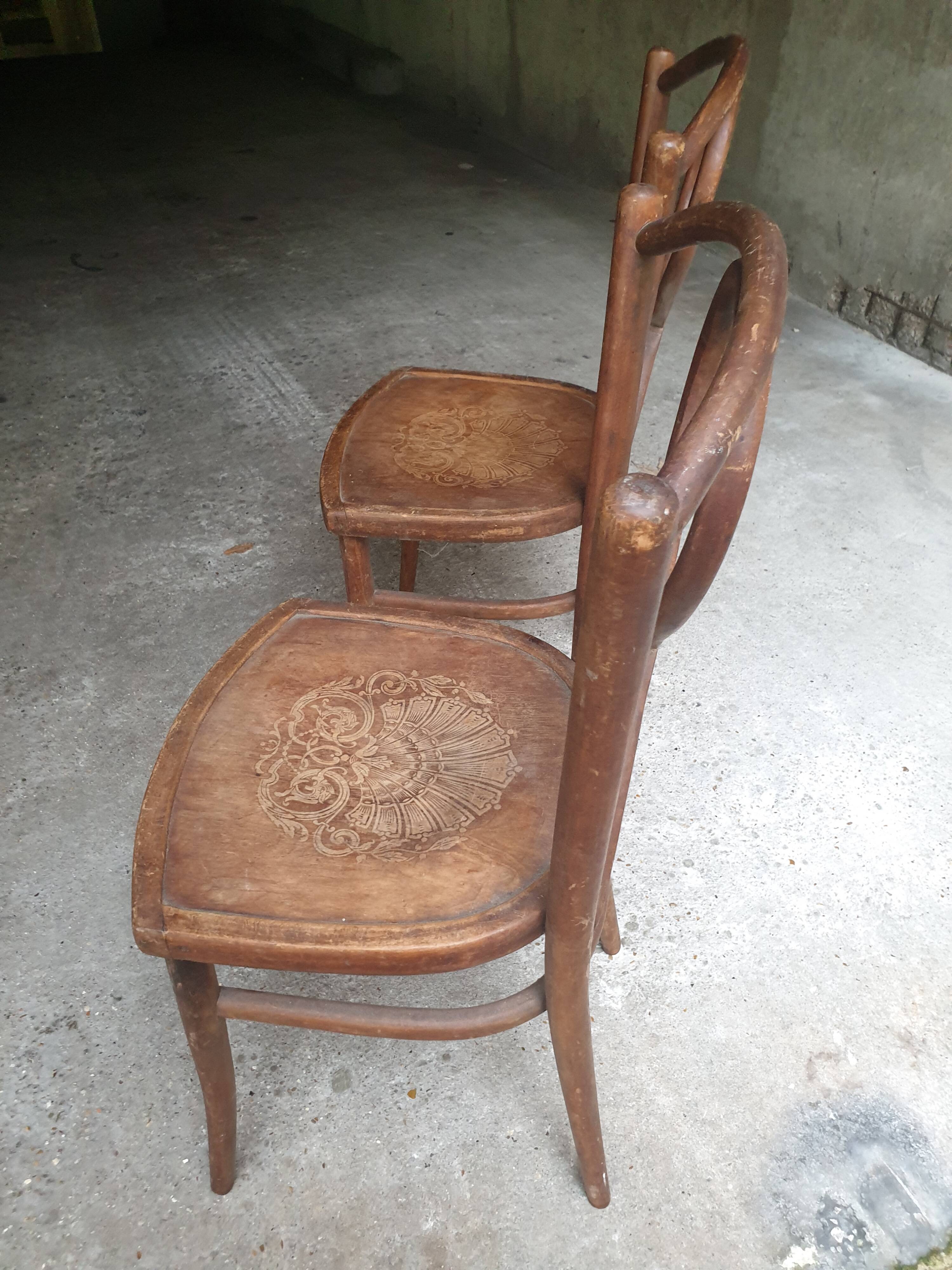 Pair of 1920s bistro chairs