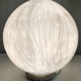 Spheric White Murano Blown Glass Table Lamp by La Murrina with Murrines, Italy