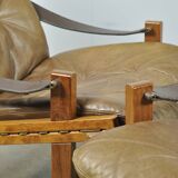 BRUKSBO / vintage Hunter safari easy chairs (2) / Torbjørn Afdal / Norway 1960s