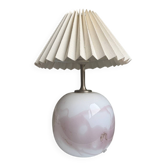 Lampe de table vintage Holmegaard Sakura avec abat-jour en lin