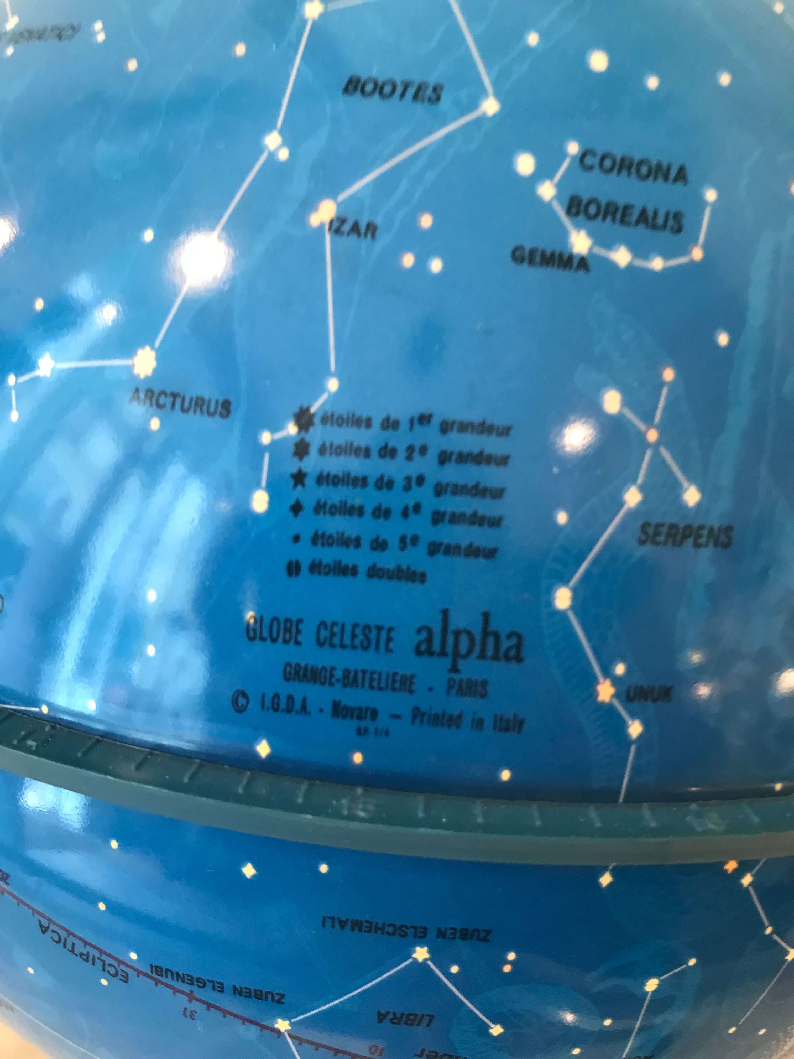Lamp celestial globe alpha barn batelière constellation 70 terrestrial