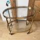 Oval golden brass rolling dessert trolley, Maison Jansen style, 1960s.