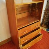 Bibliothèque commode vitrée vintage
