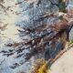 Large Watercolor Painting Signed Christen XIXth Animated Landscape Barbizon