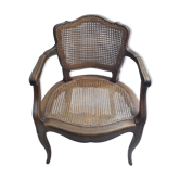 Fauteuil cabriolet canné de style Louis XV
