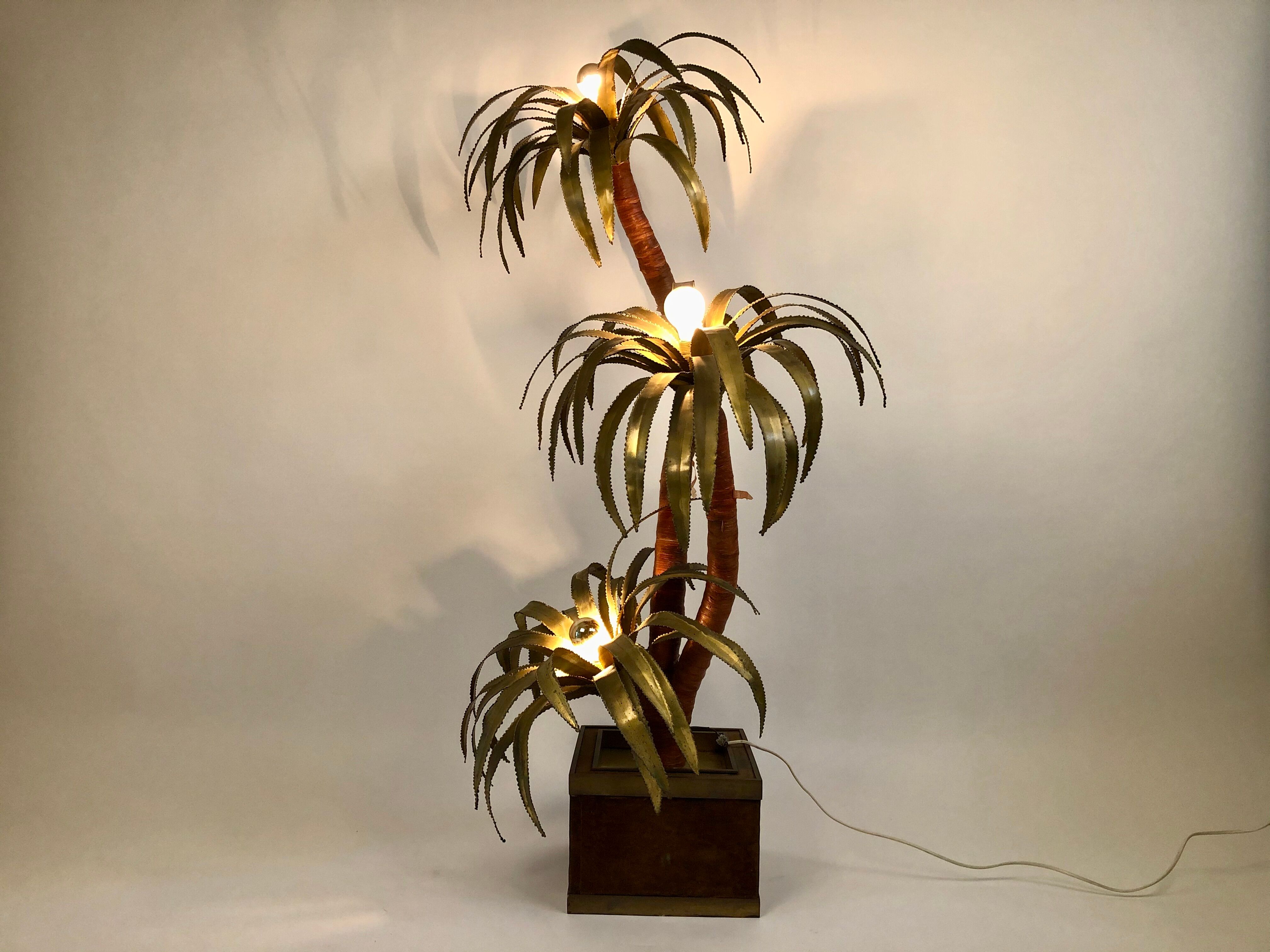 Palmtree brass lamp