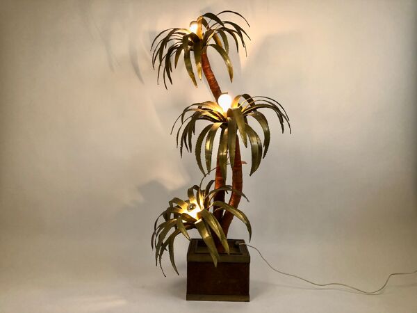 Lampadaire en laiton Maison Jansen palmtree