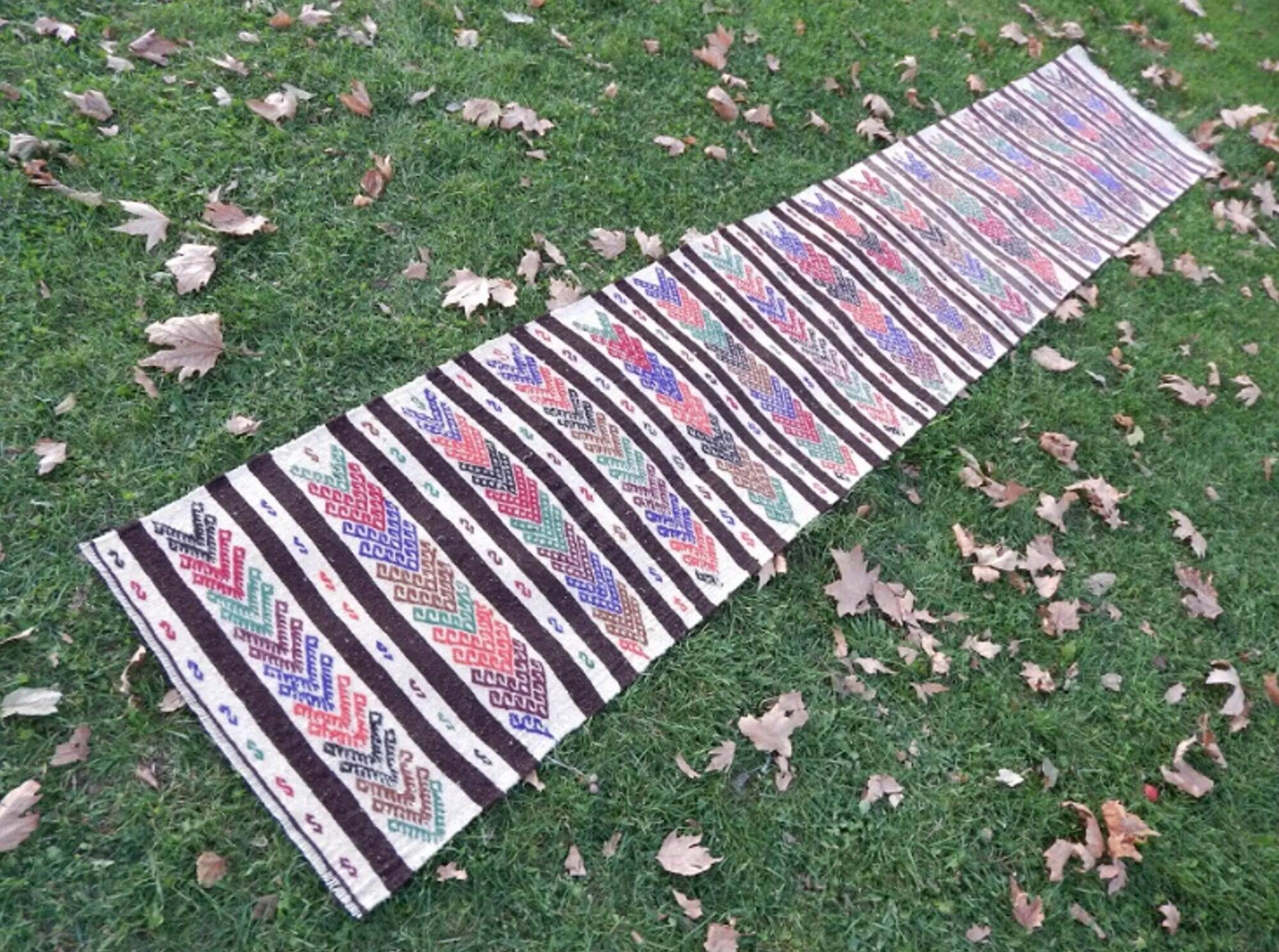 Vintage Turkish hallway rug 62x332 cm
