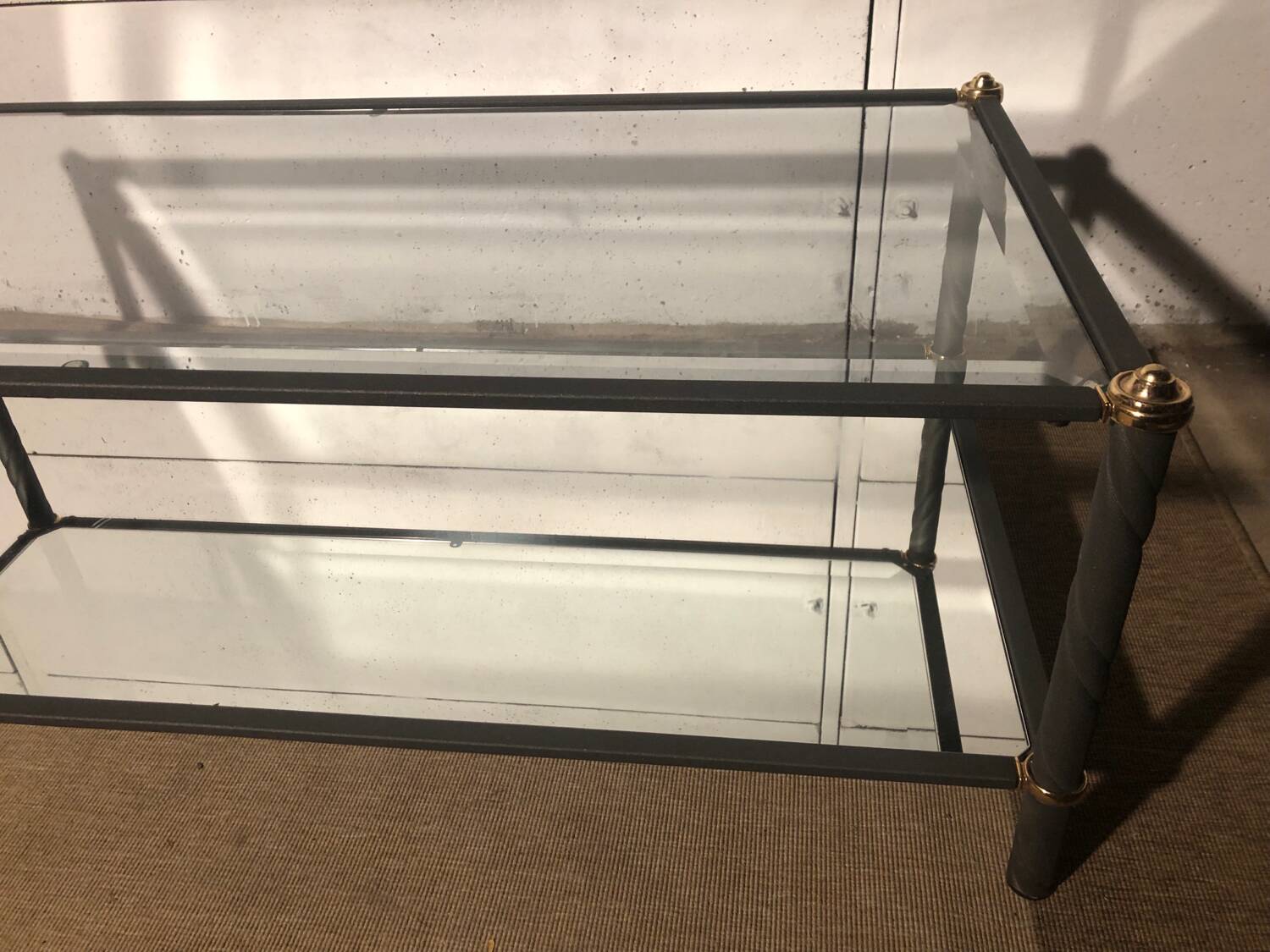 1970s mirrored coffee table