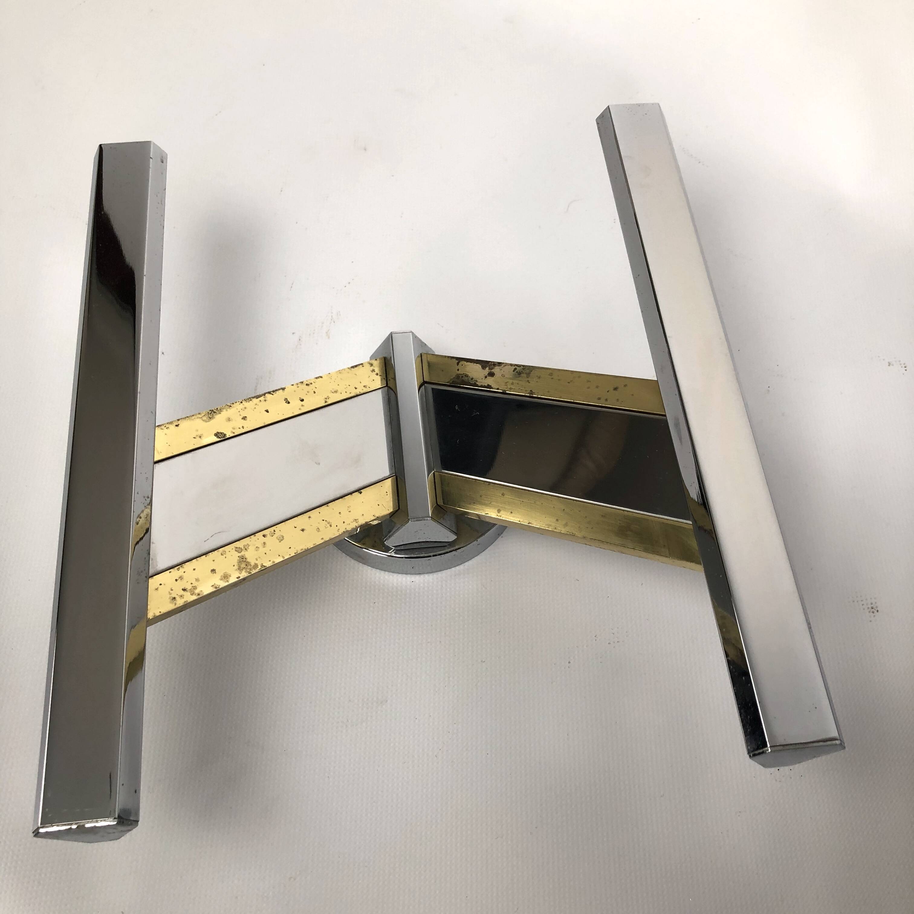 Pair of brass and chrome sconces from Sciolari 70