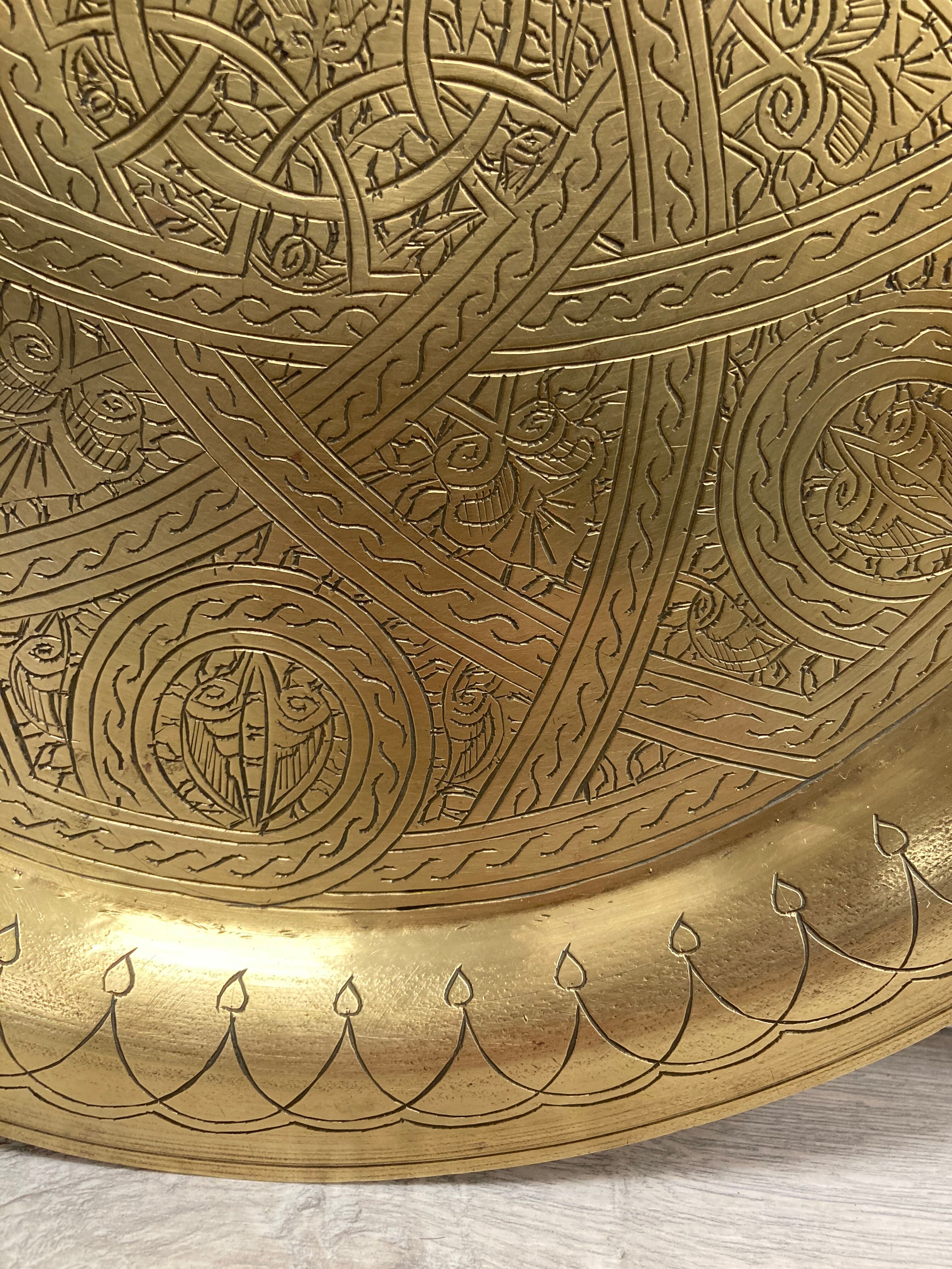 Golden brass tray