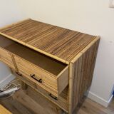 Commode en rotin vintage