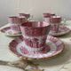 Set of 5 Lunéville “K and G” cups and saucers