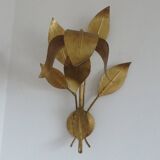 Applique fleur en métal doré années 70