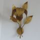Applique fleur en métal doré années 70