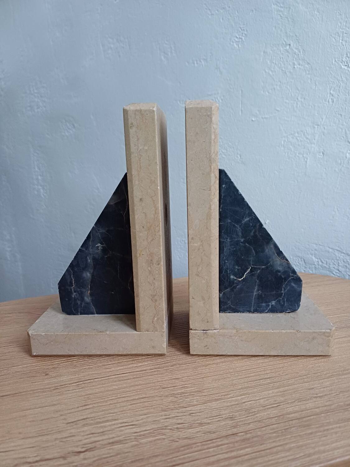 2 Stone Bookends – Art Deco Minimalist Design, France, c. 1930s–1950s