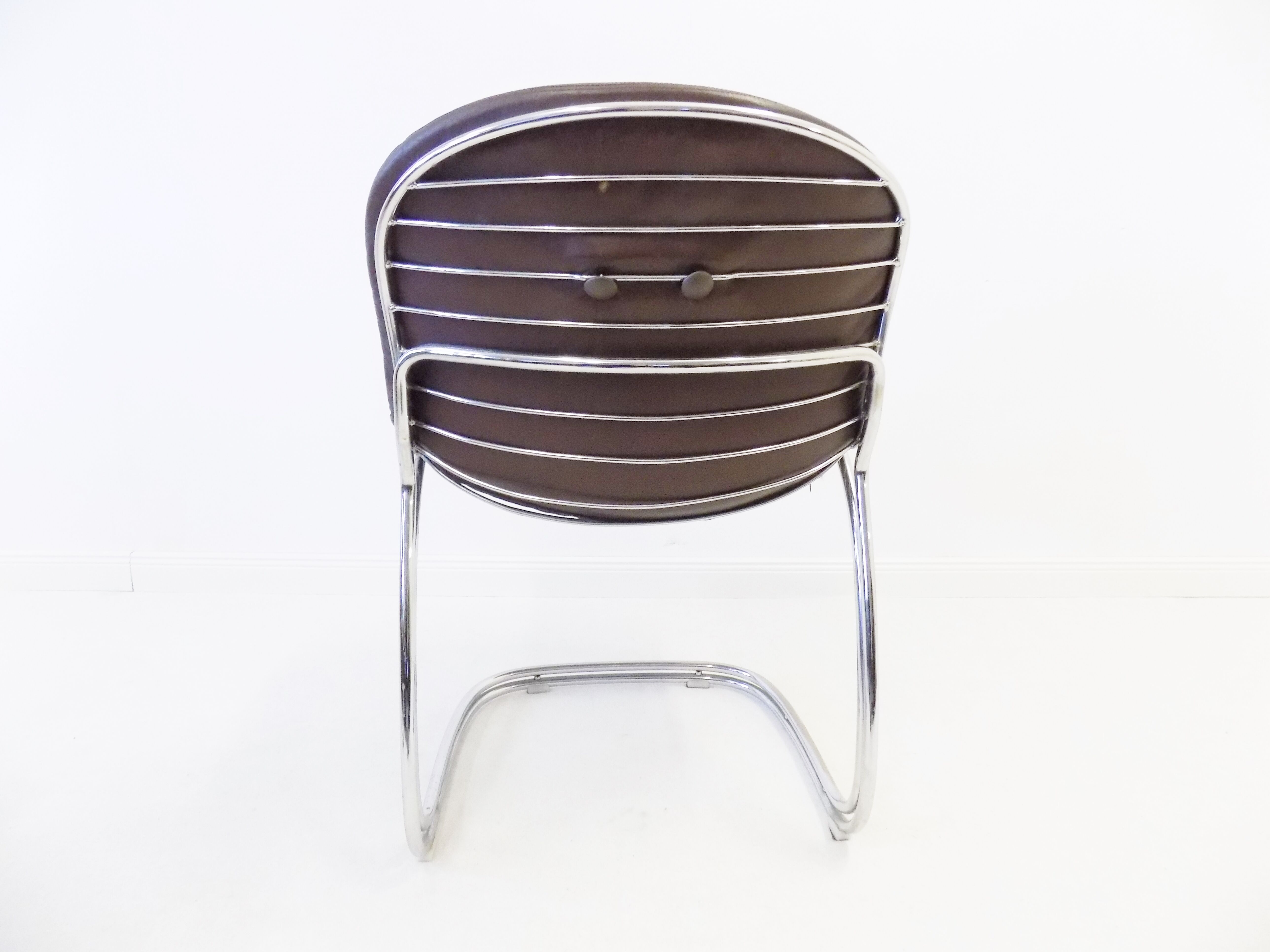 Rima Sabrina set of 4 leather dining chairs by Gastone Rinaldi