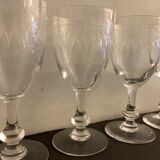 4 verres à pied gravés et soufflés