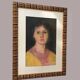 Old pastel portrait of young woman from the 1930s