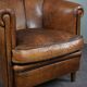 Fauteuil club en cuir de mouton