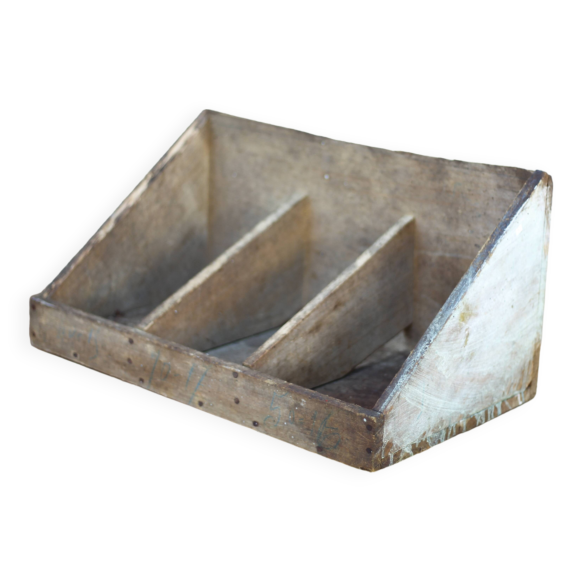 Wooden storage bin, vintage storage furniture, tool storage