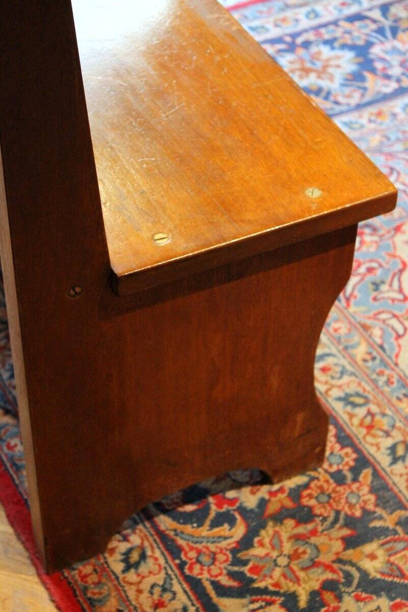 Vintage Italian Modern High Back Bench in Wood, 1950s