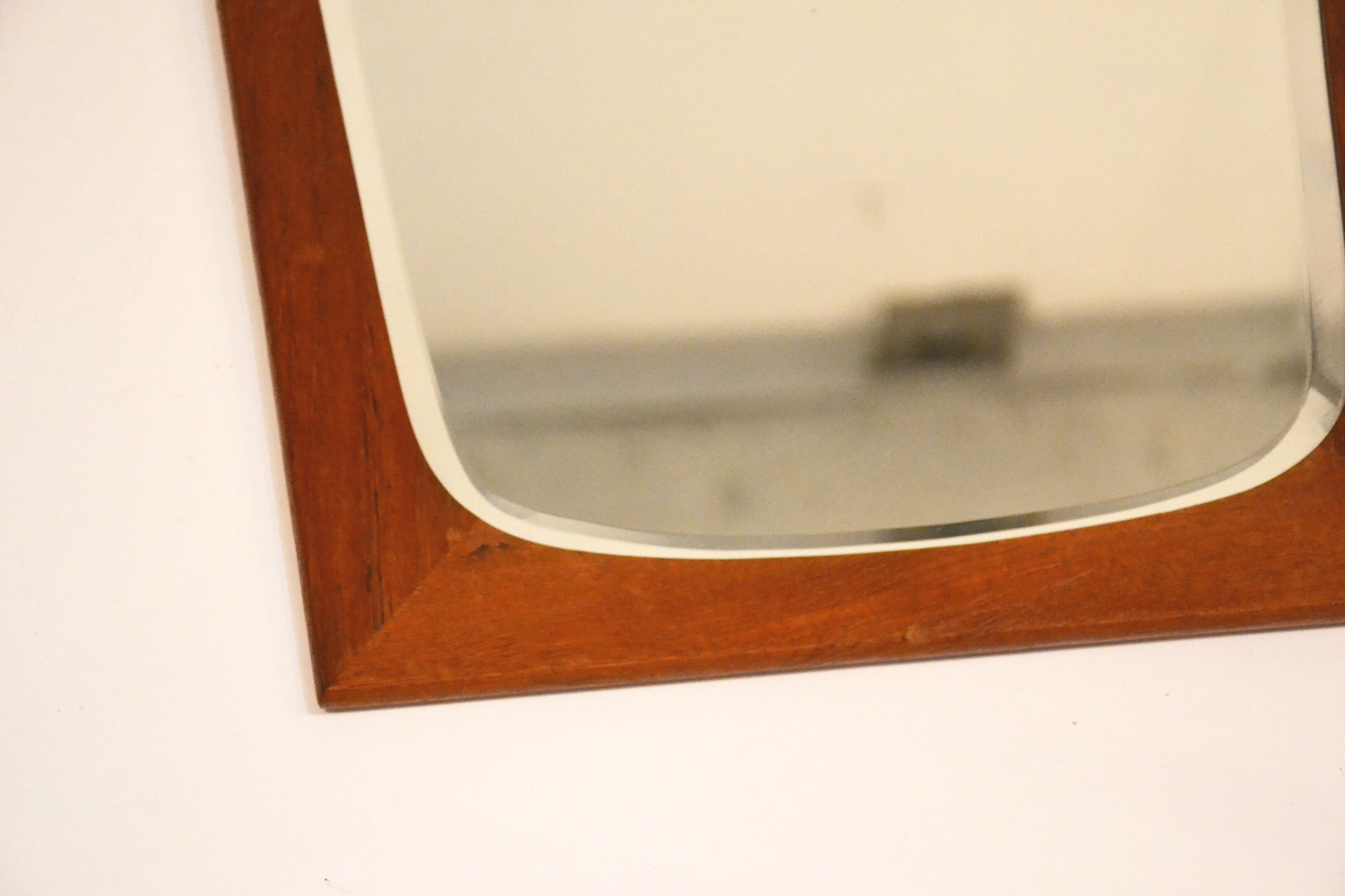 Stamped Danish mirror beveled 70 x 38 cm