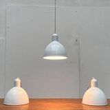 Vintage Danish enamelled pendant lamp model ES by Edgar Schlaefle for Louis Poulsen, 1980s.