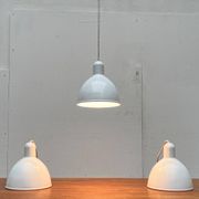 Vintage Danish enamelled pendant lamp model ES by Edgar Schlaefle for Louis Poulsen, 1980s.