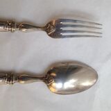 2 serving cutlery in cored silver and silver metal