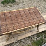 Rattan and bamboo coffee table