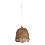 Beehive webbing rattan wicker pendant hanging lamp, 1930s