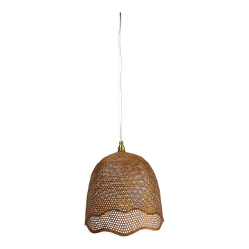Lampe suspendue en rotin en rotin en rotin, années 1930