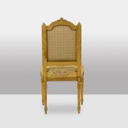 Pair of gilded wooden chairs with upholstery. Louis XVI period.