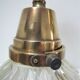Holophane glass suspension and vintage patinated brass