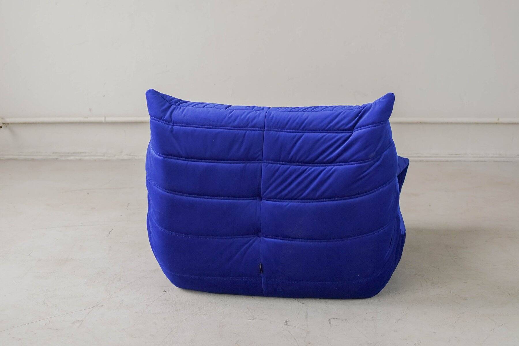 Coral corduroy Togo lounge chair by Michel Ducaroy for Ligne Roset