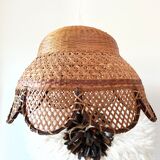 Vintage rattan and wicker pendant light