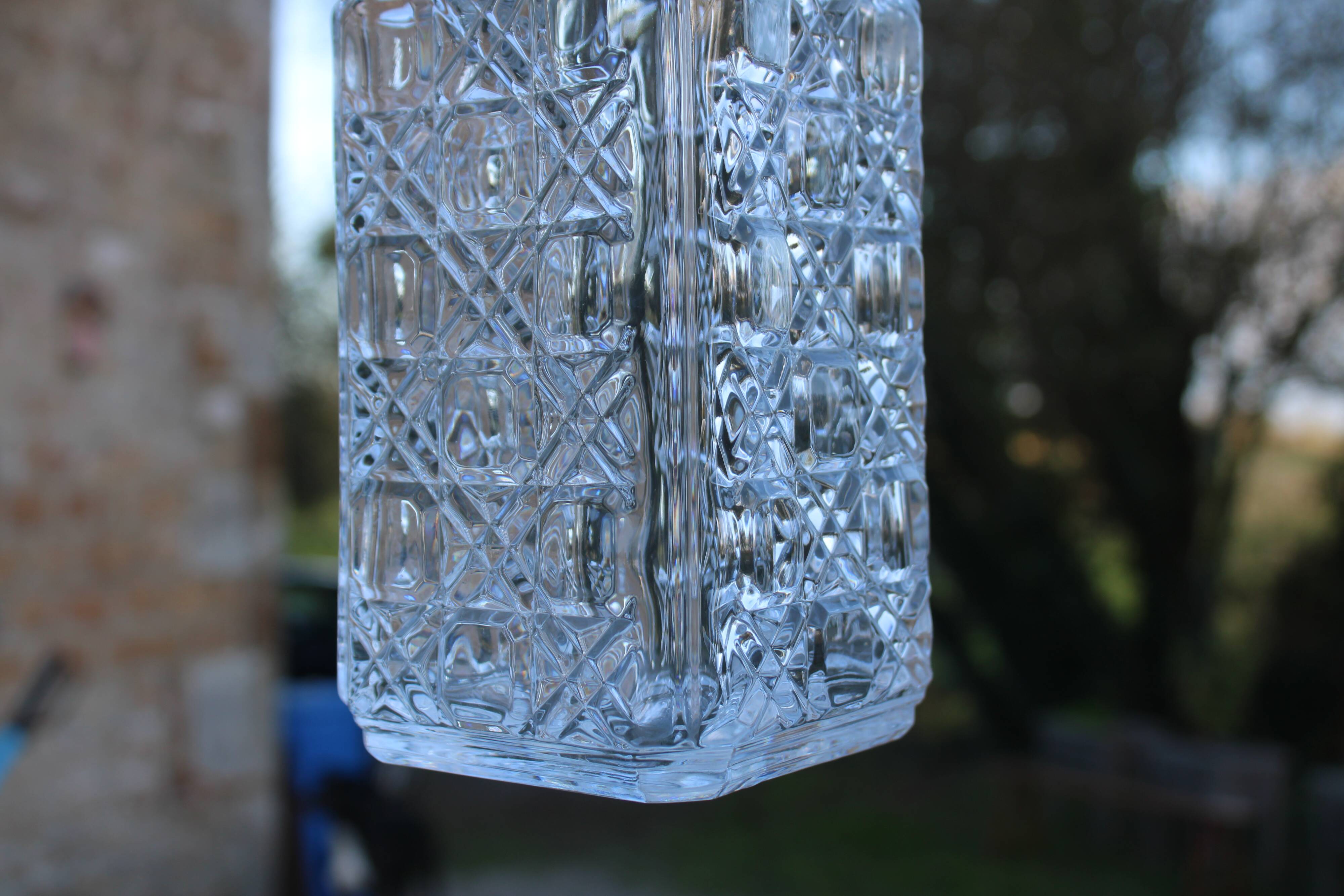Carafe en Cristal d’Arques – Décanteur verre taillé géométrique