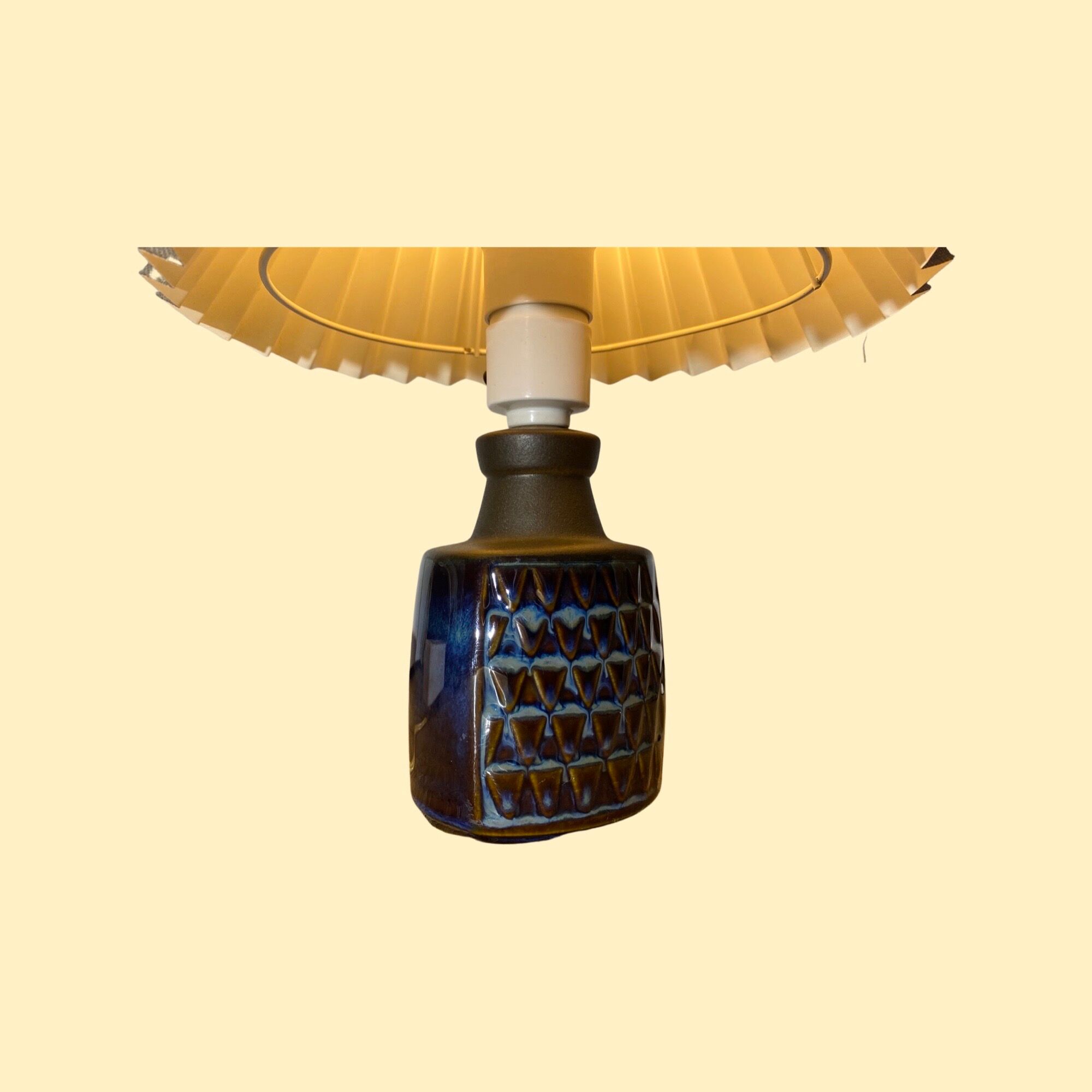 Blue/brown Søholm Stentoi Table Lamp | Vintage Pottery - Danish Design Ceramic Pottery