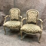 Suite de quatre fauteuils médaillon, milieu XIXe siècle