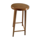 Top bar stool varnished wooden seat round