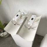 Pair of Parscot wall lights in white lacquered metal from the 80s