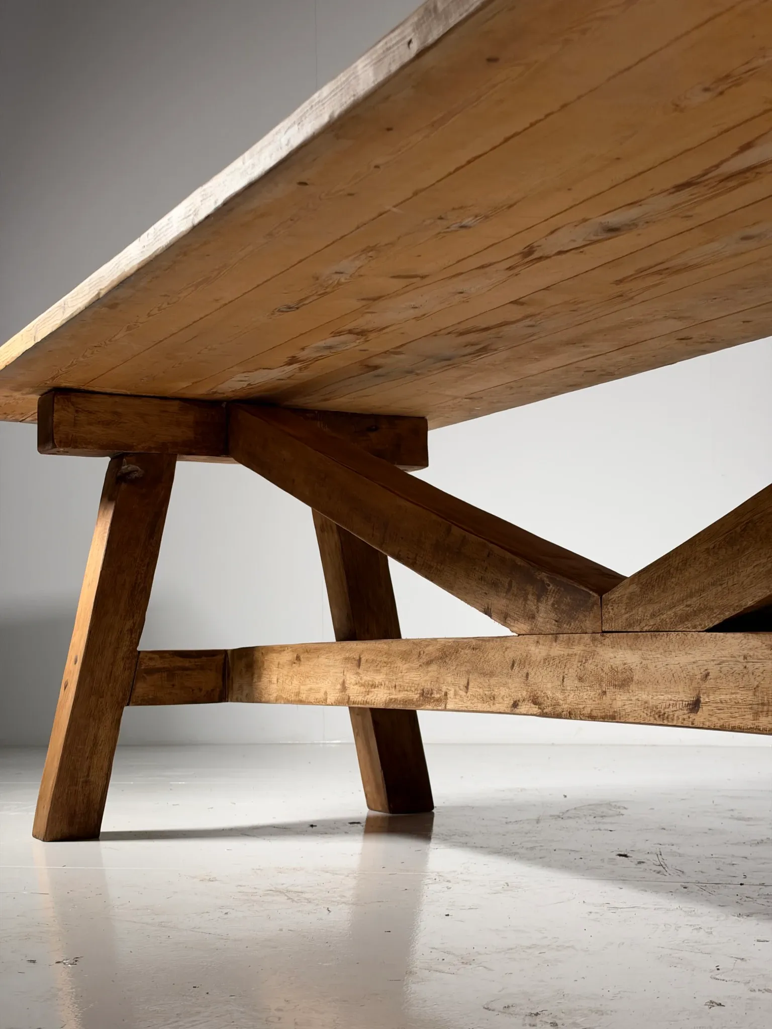 Grande table de monastère en bois style campagnard 298 cm