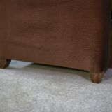 Pair of Art Deco velvet club chairs in the style of Jules Leleu, 1930s