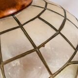 Suspension nacre et laiton, motifs fleuris