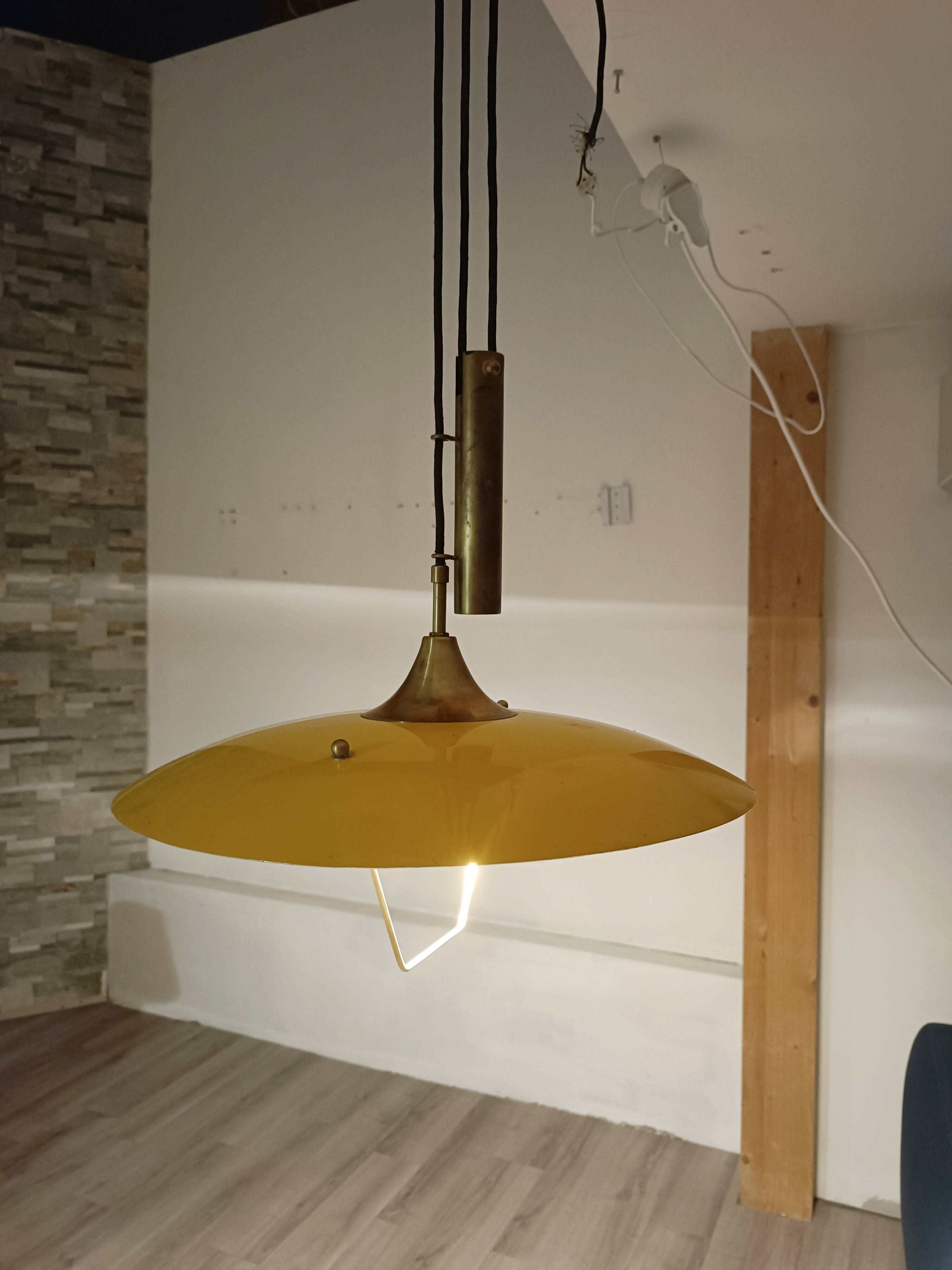 Hanging lamp with counterweight Italy 1950s