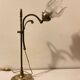 Brass table lamp with a glass shade
