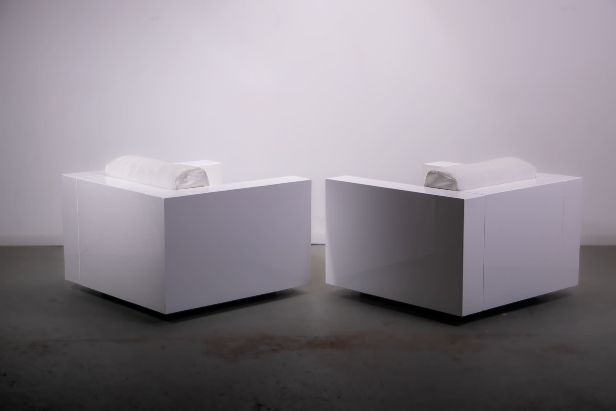 Saratoga armchairs by Lella and Massimo Vignelli for Poltronova