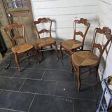 4 chaises anciennes paillées